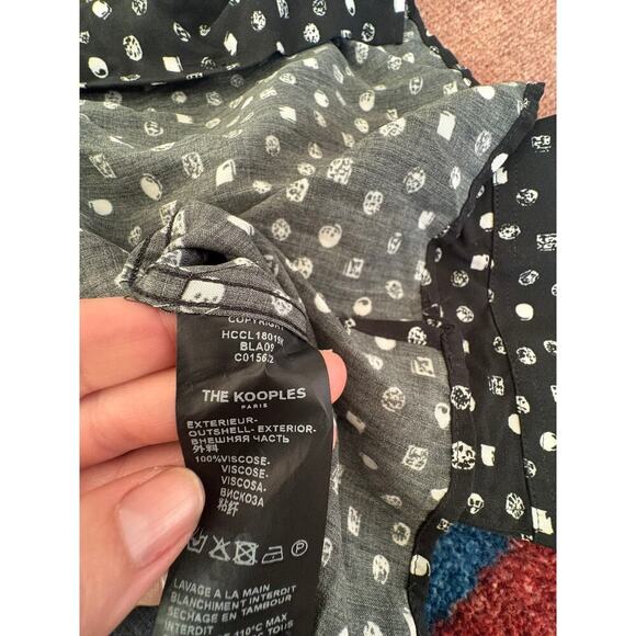 The Kooples Paris Black & White Button-Up Shirt –Viscose Large, Men’s Meteor - Picture 8 of 9